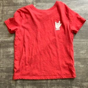 Red Kids T-Shirt with Love Graphic